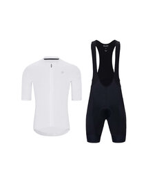 HOLOKOLO Cycling short sleeve jersey and shorts - AEROLITE - black/white